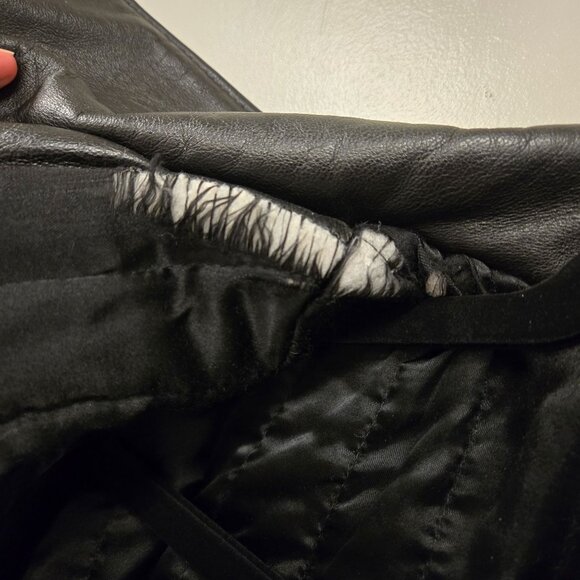 Vintage Men's XL Black Grunge Leather Distressed Bomber Jacket Motorcycle Biker - Picture 7 of 16